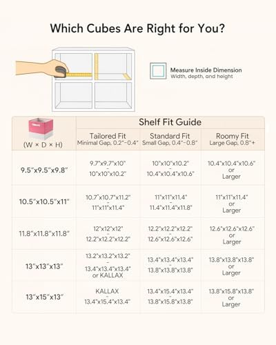 Cube Storage Bins | 10.5"x10.5"x11", Macaron & White, 6 Pack