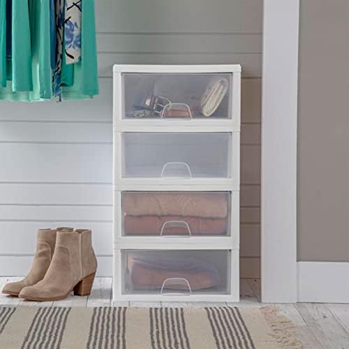 Sterilite Stacking Drawer Storage Organizer for Clothes, 16 Quart, 12-Pack