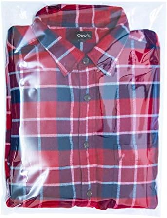 Wowfit 100 CT 12.1x16 Self Sealing Plastic Bags for Clothes, Sweaters