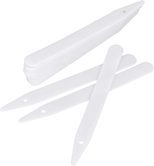 KINGLAKE 100 Pcs 6 Inch Thick Plastic Plant Nursery Garden Labels, Plant Name Waterproof Identification Stakes Tags for Seedling,Vegetable White