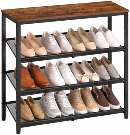 Shoe Rack Organizer for Entryway & Closet, 4-Tier Adjustable, Freestanding