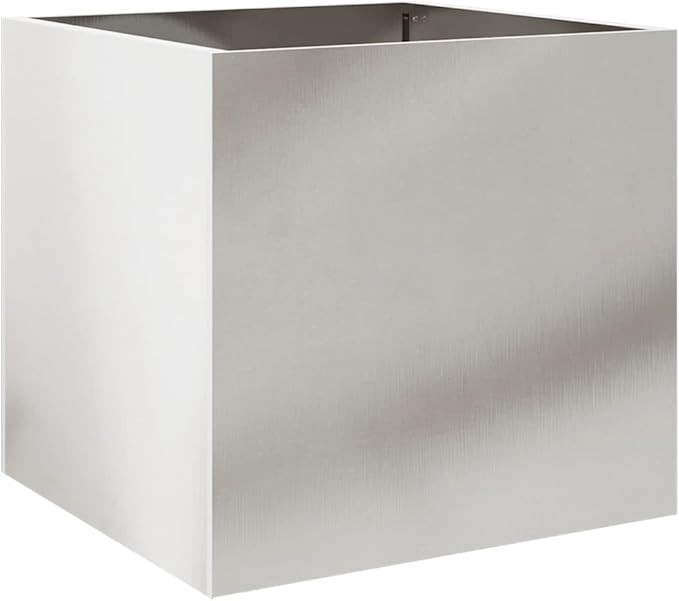 Stainless Steel Planter Silver Medium Durable Rust-Resistant Modern Design for Indoor Outdoor Plants Balcony Terrace Patio