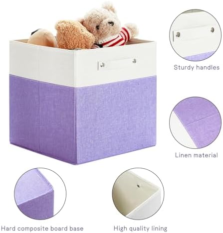 FinishingBo 13x13x13 Storage Cube Bins 6 Pack, Cube Shelf Baskets