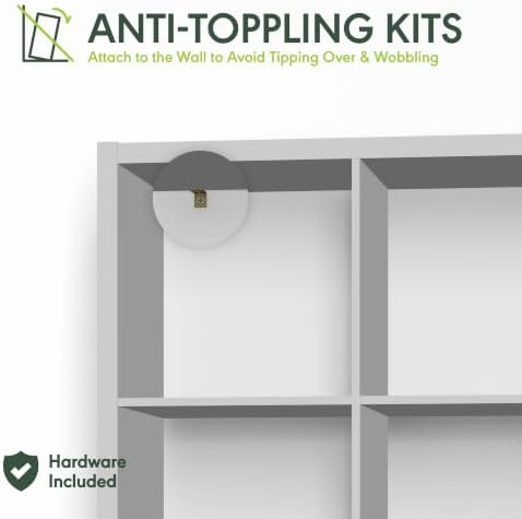 Furinno Simple 8-Cube Storage Organizer, Extra Thick Frame, Plain White