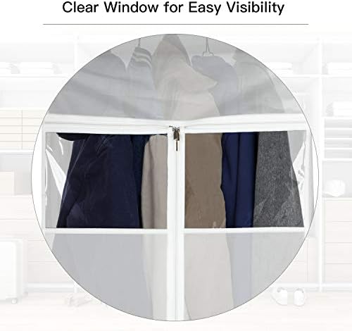 Zilink Clear Hanging Clothes Bag Organizer Large Garment Bags 43 in, 2 Pack