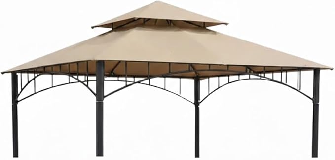 Garden Winds Reinforced RipLock 350 Replacement Canopy Top Cover Compatible with Madaga 10’ x 10’ Gazebo Models L-GZ136PST, L-GZ136PST-7, L-GZ136PST-2 - Beige