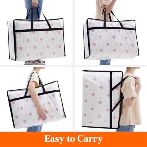 Lifewit 60L Clear Clothes Storage Bags,Plastic Foldable Blanket Storage Bag