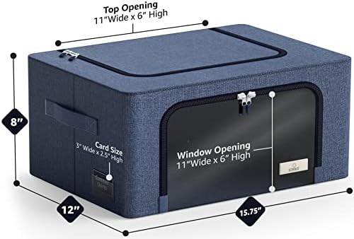 Sorbus Clothes Storage Bins, Clear Window & Handles (6 Pack, Blue)