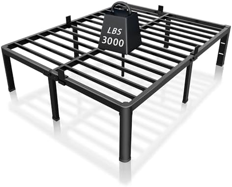 ROIL 12 Inch Queen Bed Frame with Rounded Corner & 4 Mattress Baffles
