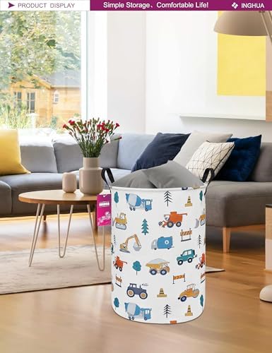 Laundry Hamper Large Canvas Fabric Storage Basket Vehicles