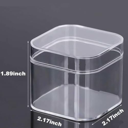 KissYou Acrylic Box Small Clear Box with Lid Plastic Square Cube Acrylic Display Box Wedding Graduation Party Favor Decorative Boxes