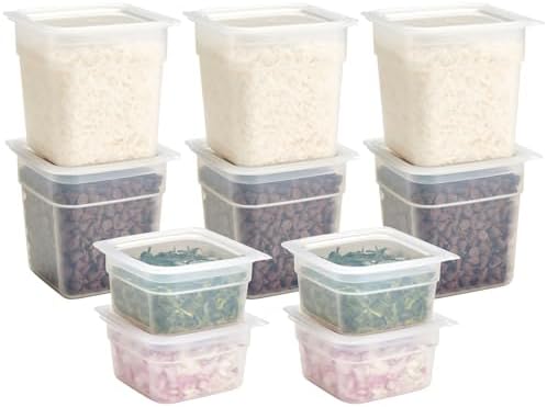 Cambro Food Storage Containers with Lids - Translucent (Microwave Safe and BPA-Free) - 16 and 32 oz (ounce) Food Storage Container - (20 Piece Set)