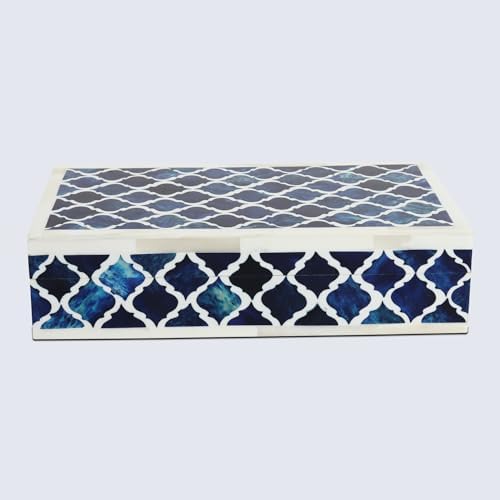Handicrafts Home Decorative Storage Box 10x6 – Remote Organizer Box with Lid, Modern Decorative Keepsake Box, Boho Shelf Décor, Memory Box for Photos or Letters, Decorative Box for Table Décor