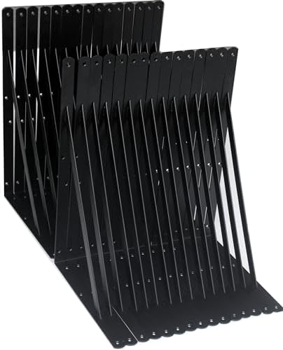 24 Pack L18 x H 12" Black Heavy Duty Shelf Brackets with Screws Metal Shelf Brackets Shelf Support Angle Brackets for Shelves L Brackets Heavy Duty Floating Shelf