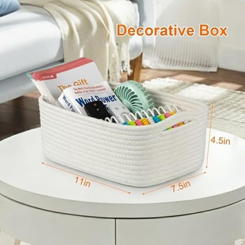 3Pack Small Woven Storage Baskets for Shelves Organizing