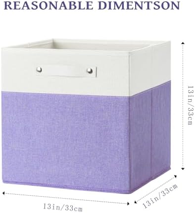 FinishingBo 13x13x13 Storage Cube Bins 6 Pack, Cube Shelf Baskets
