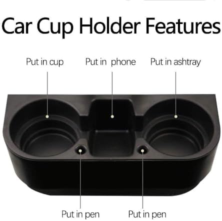 Heart Horse Cup Holder Portable Multifunction Vehicle Seat Cup Cell Phone Drinks Holder Box Car Interior Organizer (Black)