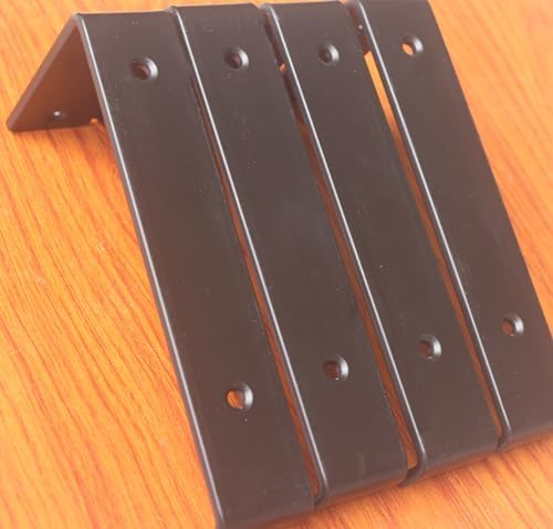 20 Pack - 7.25" L x 4" H x 1.5" W J Lip Shelf Brackets Rustic Farmhouse Iron Wall Floating Shelf Bracket Metal Shelf Bracket Industrial Shelf Supports with Screws Black