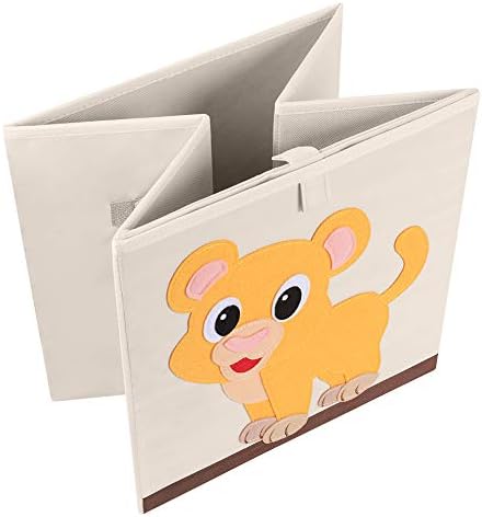 13 Inch Animal Cube Storage Bins, Foldable Fabric Kids Toy Box & Toy Chest