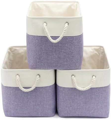 16x12x12 In Foldable Fabric Large Storage Bins with Handle 3 Pack