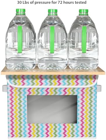 Univivi Fabric Foldable Storage Boxes with Lids, 4 Pack, Colorful