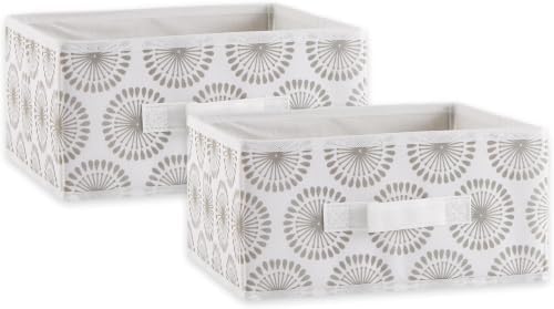 DII Non Woven Polyester Storage Bin, 11x11x5.5-inch, Starburst Gray, 2 Piece (Pack of 12)