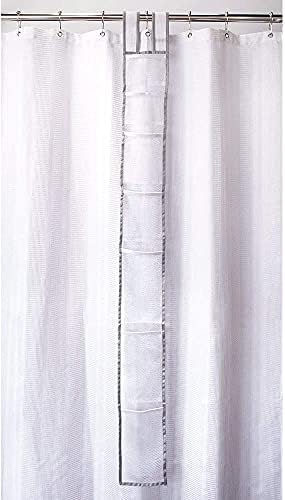 Skywin Hanging Mesh Shower Caddy, 7 Pockets, Quick Dry, 60 x 6 In - White