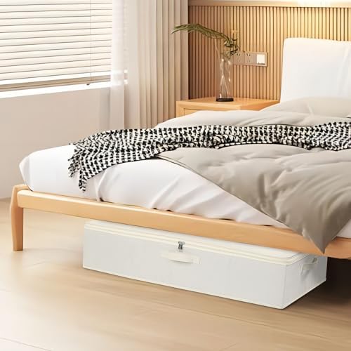 Underbed Storage Organizers,Beige,3 Pack,31.5x15.7x5.9 Inch