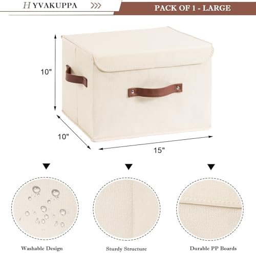 Storage Boxes Baskets with Lid Collapsible Fabric Storage Bins