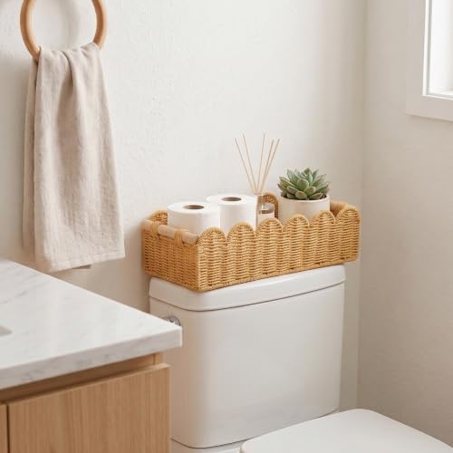 YRMT Toilet Paper Storage Basket Paper Rope Bathroom Baskets Set of 2