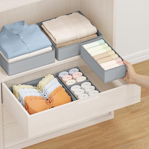 DIMJ Drawer Organizer Clothes Storage - 24 Pack Baby Dresser Organizer for Nursery, Small Fabric Closet Drawer Organizer Bins for Underwears Socks, Foldable Storage Dividers Organization for Bedroom