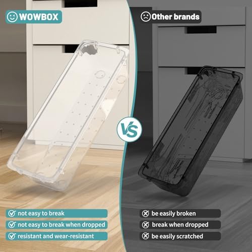 WOWBOX 8 PCS Clear Plastic Drawer Organizer Set, 4 Sizes Desk Drawer Organization and Storage Containers for Makeup, Cosmetics, Jewelry and Gadgets in Kitchen, Bathroom, Bedroom, Office, Clear