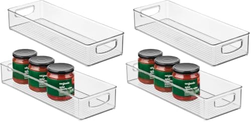 iDesign Slim Extra Long Clear Storage Bin, 4-Pack