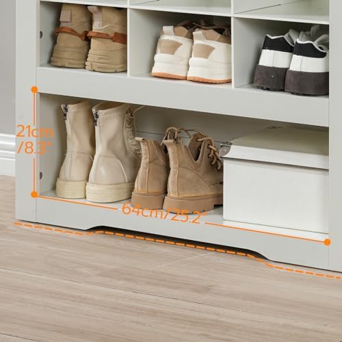 HOOBRO Tall Shoe Cabinet with 24 Cubbies and Bottom Storage Shelf, Large Capacity Shoe Storage Organizer for Entryway, Freestanding Wooden Shoe Rack for Closet, Living Room, White WT24SC01