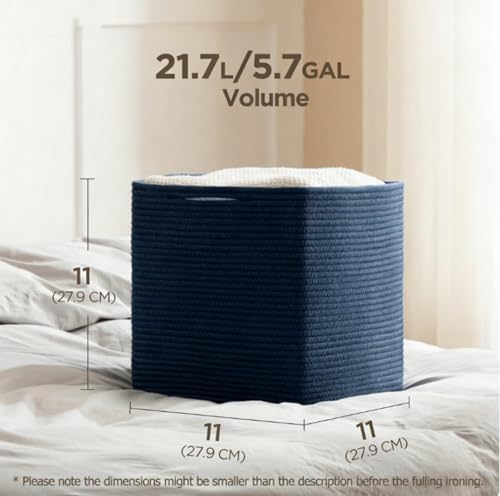 joybest 11inch Cube Storage Bins, Cotton Rope Woven Organizer Basket