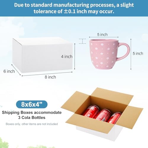 Famagic 10 Pack 8x6x4 Inch Small Shipping Boxes White Corrugated Cardboard Boxes Mailer for Small Business, Mailing Boxes for Packaging Bulk