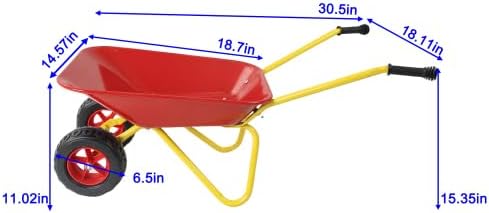Small Size Heavy Duty Garden Trolley Can be Used in Gardens, Loading Leaves, Soil, Sand, Etc. (Red - A)