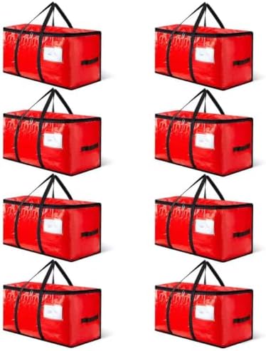 CONGREGATE Red Moving Bags Heavy Duty Extra Large CONGREGATE 8 Pack 97L Storage Totes Reinforced Handles Double Zipper Water Resistant For Dorm Moving Supplies