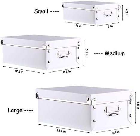 SEEKIND Decorative Storage Boxes with Lids,Water-Proof Storage Bins for Shoes,Clothes,Office …