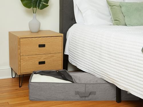 Covermates Underbed Storage Bag, 44.5" W x 13" D x 6.5" H, Grey Heather