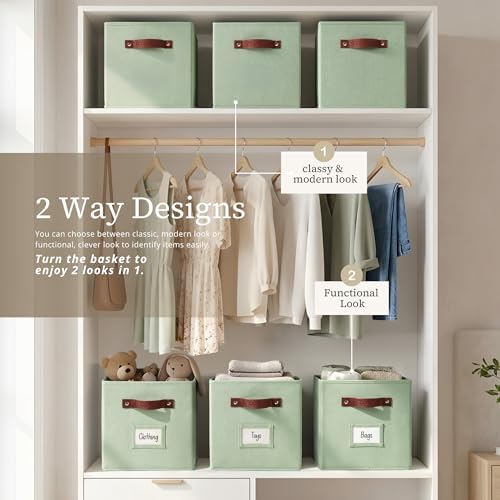 DECOMOMO Storage Bins, Cube Storage Bin with Labels