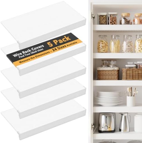 SpaceAid Wire Shelf Covers for Pantry Rack, 36" W x 12" D, White 5pcs