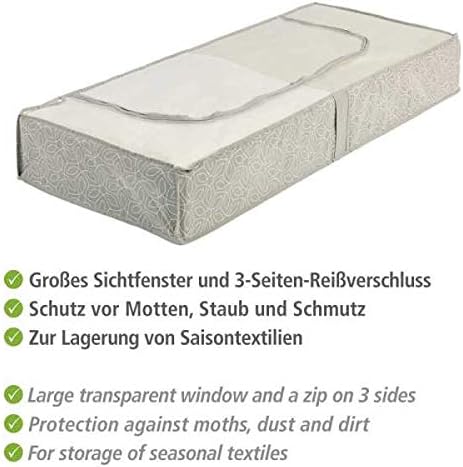 WENKO Balance Underbed Storage Bag with Viewing Window Polypropylene Taupe 105 x 15 x 45 cm