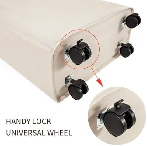Slim Laundry Hamper with Wheels, 52L Skinny Hamper, 22" Beige