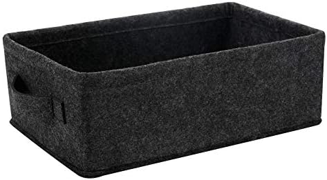 Long Gray Storage Baskets Narrow Storage Basket Organizer Storage Bins for Small Toys Keys Make Up Hair Cosmetic Drawer Home Decor Storage Basket Decorative Storage Bin