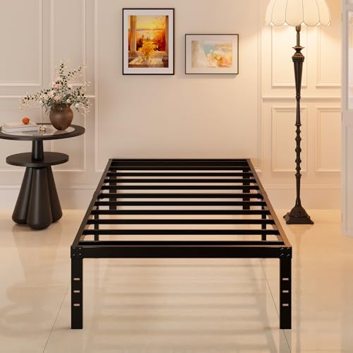Maenizi Heavy Duty Narrow Twin Bed Frame, 14 Inch Metal Platform 30x75 Inch