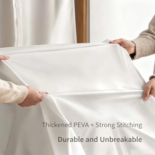 24x47x20 Inch Garment Bags, 1 Pack Garment Rack Cover, Waterproof & Washable Suit Covers, Full Zipper Dust-Proof Hanging Clothes Storage Bags for Closet, Translucent