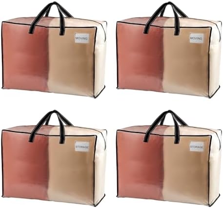 VENO Heavy Duty Moving Bags, Storage Bags, 27 Gallon, Clear, 4 Pack