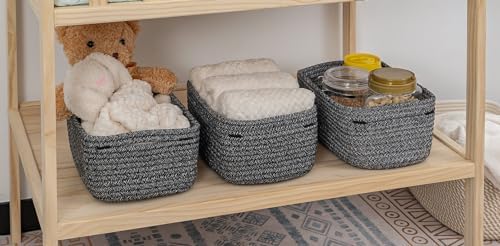 CubesLand Baskets for Organizing,Small Woven Storage Baskets for Shelves