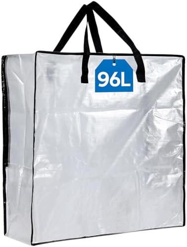 Clear Storage Bag 26 x 26 x 8.6 Inches Heavy Duty Oversized Organizer for Blankets Clothes Closet Storage Packing and Dorm College Supplies (Edge zip)
